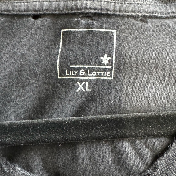 Lily & Lottie Distressed Black Tank Top Size XL #75 - Picture 4 of 6